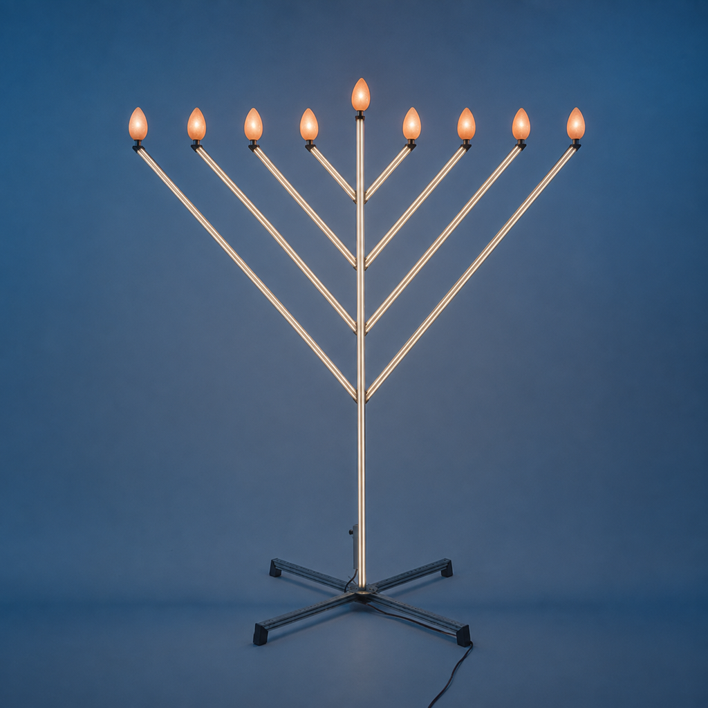 10 Ft Menorah Beams of Light + Tiki Adapters set