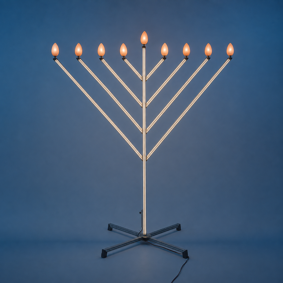 10 Ft Menorah Beams of Light + Tiki Adapters set