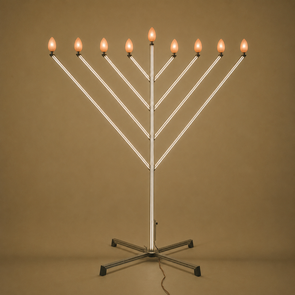 10 Ft Menorah Beams of Light + Tiki Adapters set